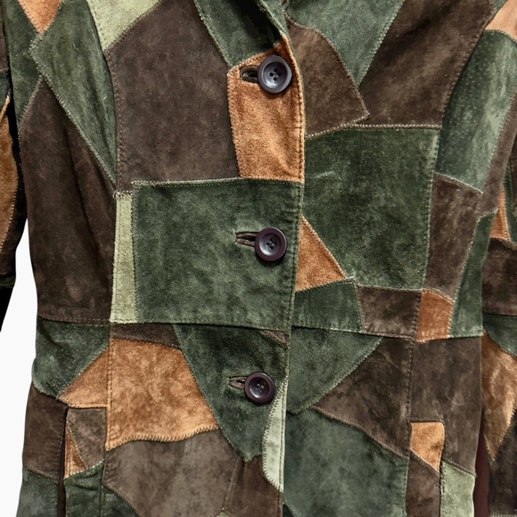 Bebe Womens Multi-color Suede Patchwork Belted Lined Vintage Tailcoat - Picture 7 of 9